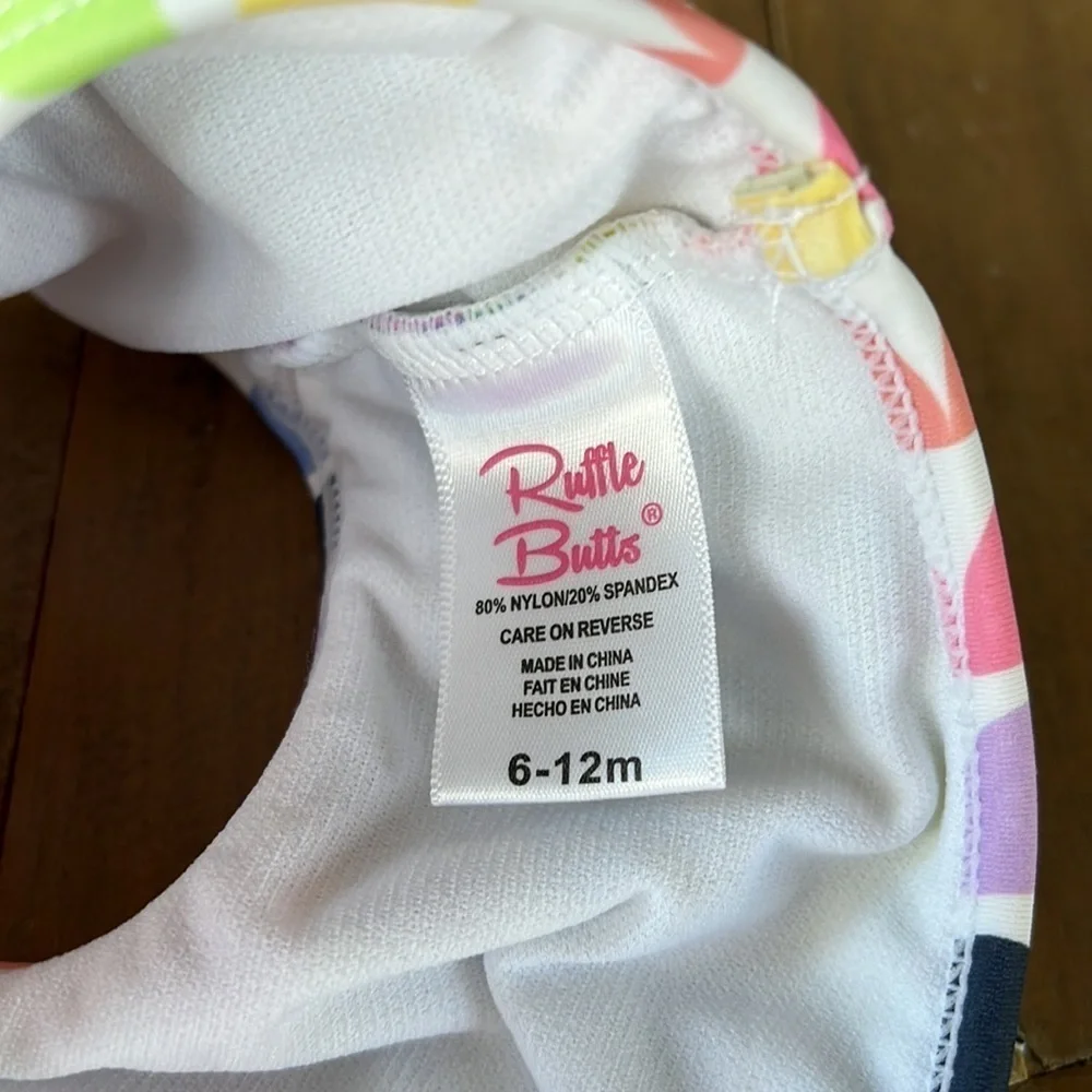 Rufflebutts scalloped rainbow two piece swimsuit